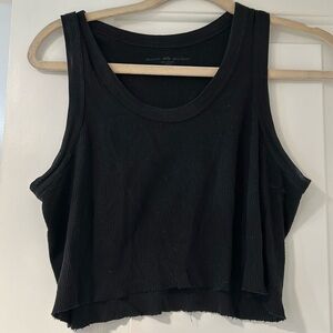 Brandy Melville 100% cotton ribbed top with raw hem